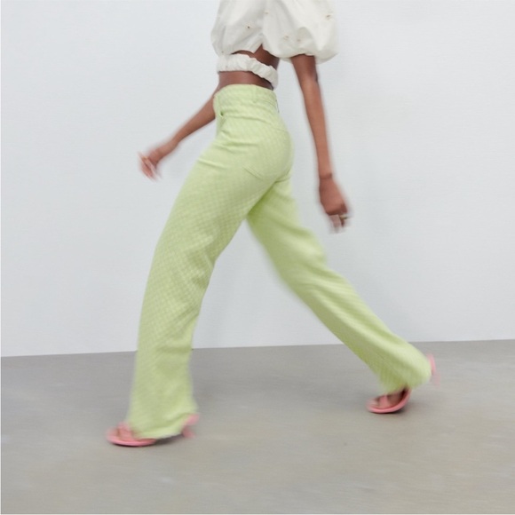 Zara Pants - Zara Green Checkered Trousers